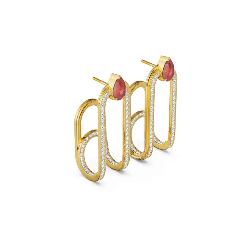 Ethereal Ruby Lab Grown Diamond Earring_in_stock