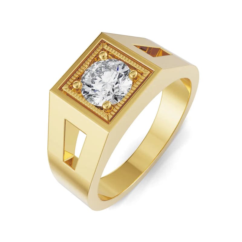 Ezra Round Men's Lab Grown Diamond Ring