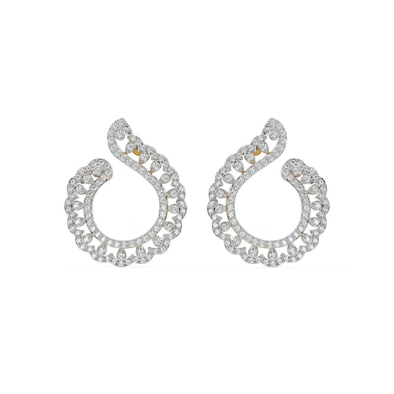 Feather Shaped Lab Grown Diamond Earrings