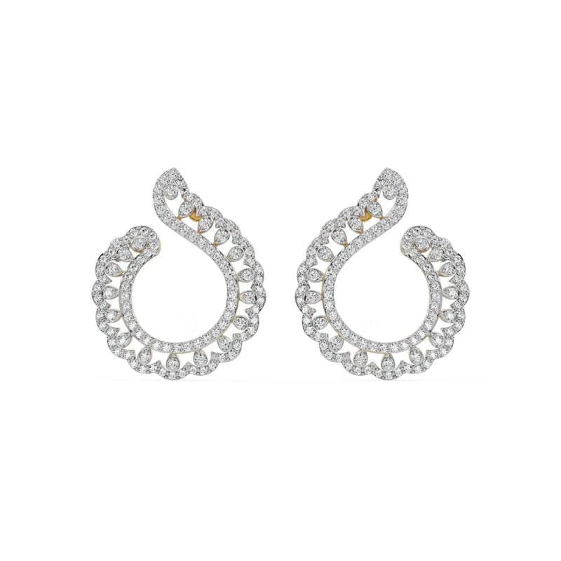 Feather Shaped Lab Grown Diamond Earrings 9KT