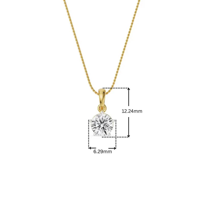 Five Prong 0.5 CT Lab Grown Diamond Pendant