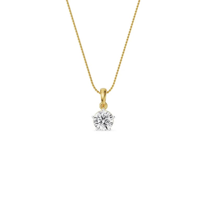 Five Prong 0.5 CT Lab Grown Diamond Pendant 9KT