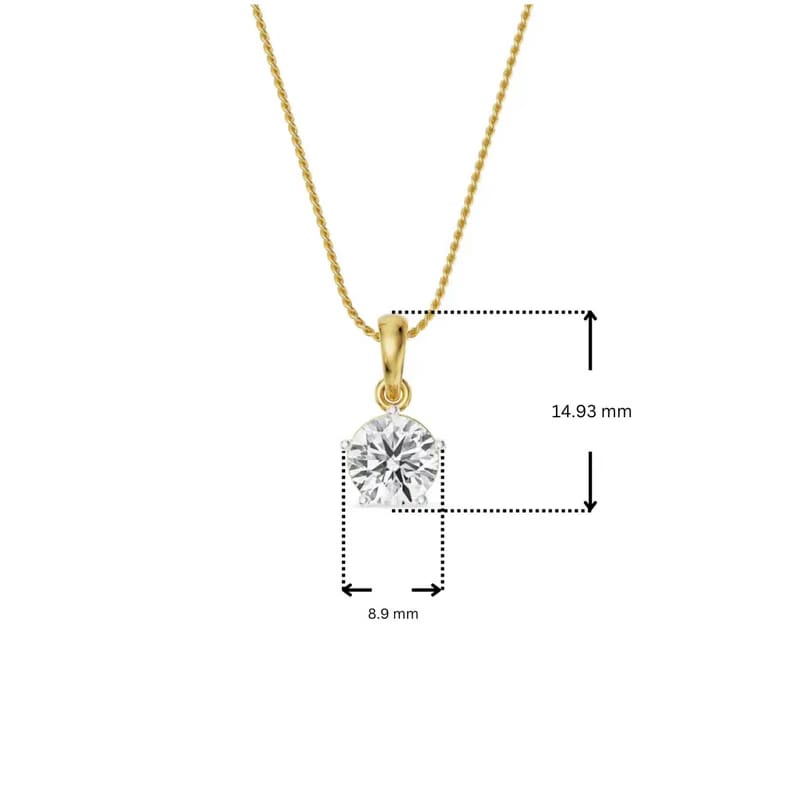 Five Prong 1.5 CT Lab Grown Diamond Pendant