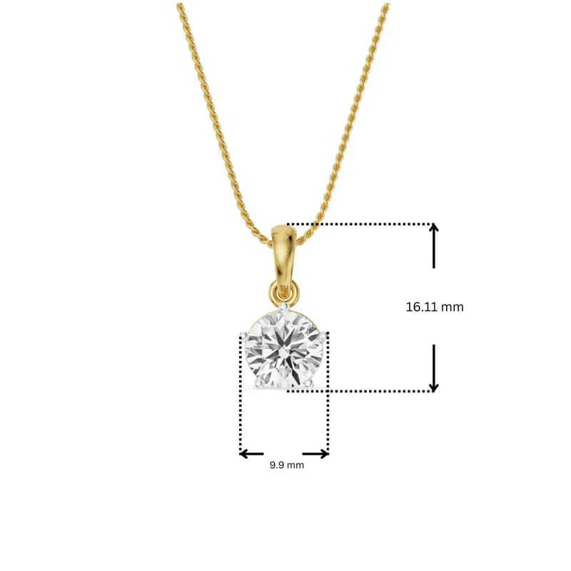Five Prong 2 CT Lab Grown Diamond Pendant