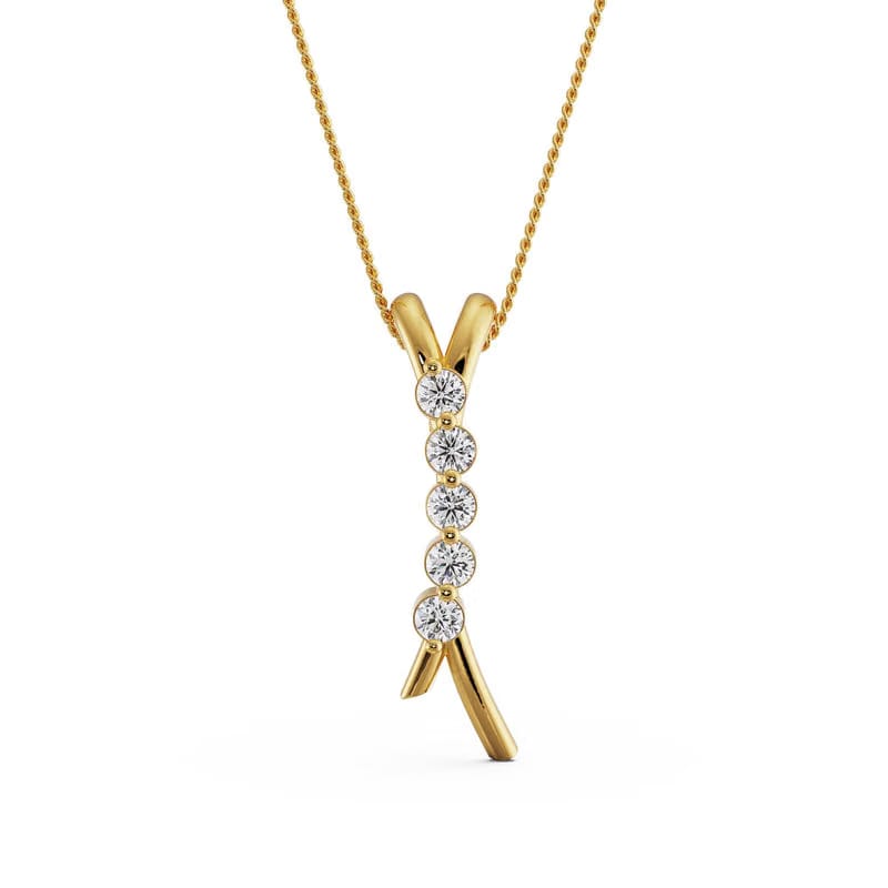 Five Stone Lab Grown Diamond Pendant 9KT