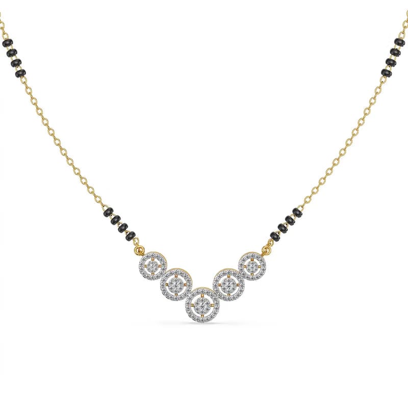 Fivefold Halo Lab Grown Diamond Mangalsutra