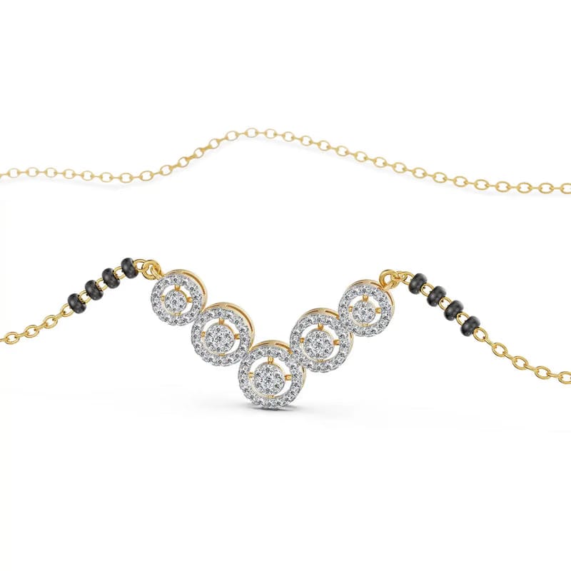 Fivefold Halo Lab Grown Diamond Mangalsutra