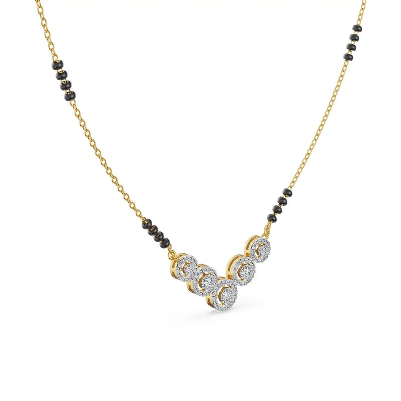 Fivefold Halo Lab Grown Diamond Mangalsutra