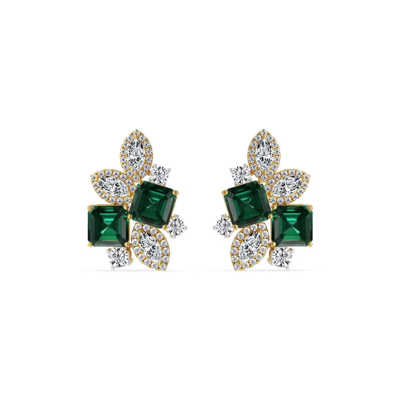 Fleur de Luxe Lab Grown Diamond Earrings 9KT