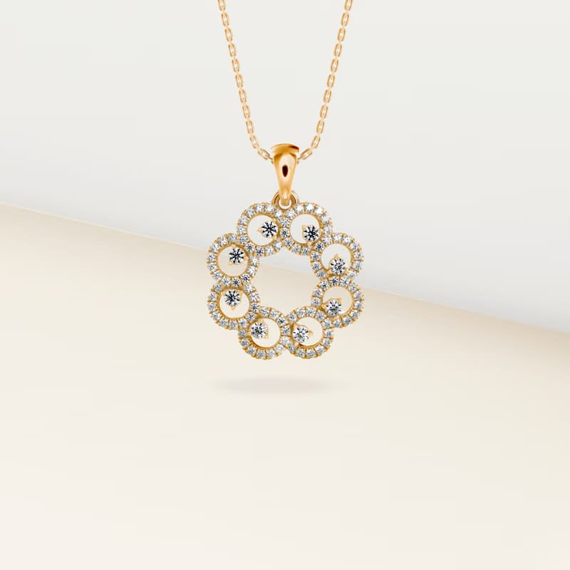 Floral Bloom Lab Grown Diamond Pendant