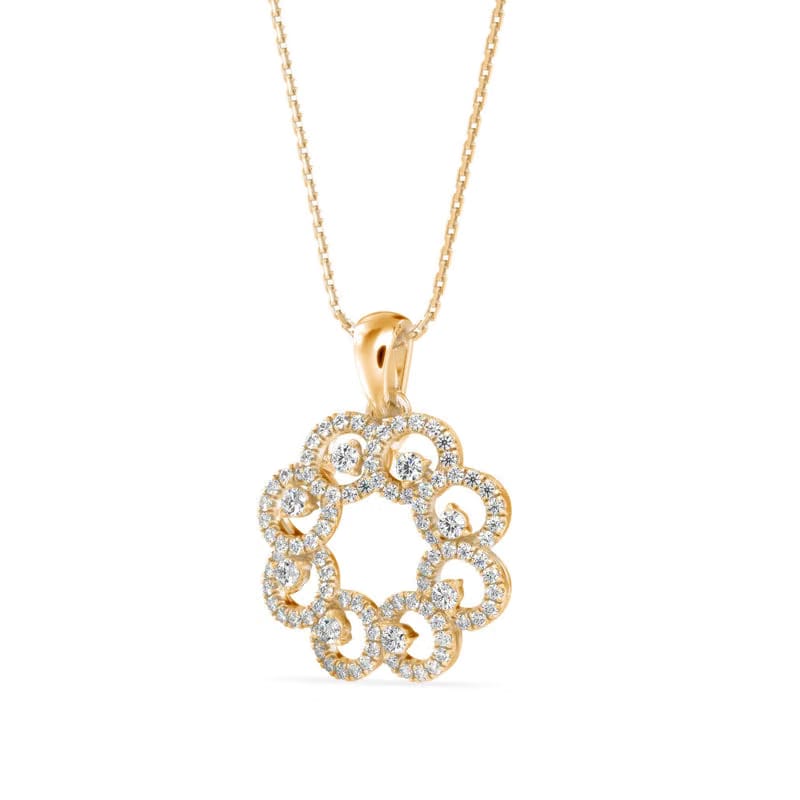 Floral Bloom Lab Grown Diamond Pendant