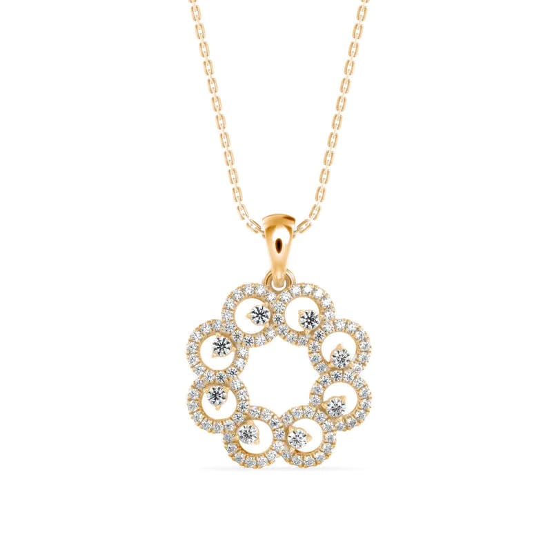 Floral Bloom Lab Grown Diamond Pendant 9KT
