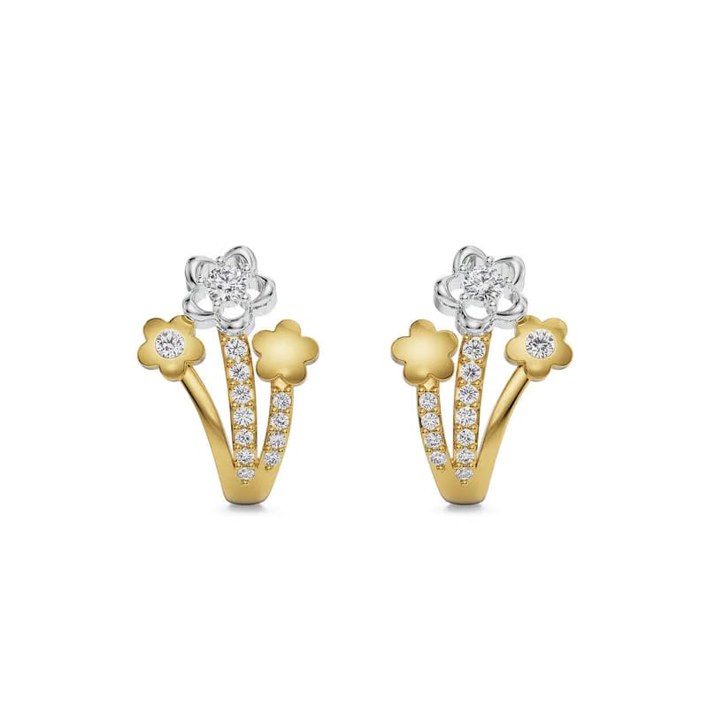 Floral Bloom Lab Grown Diamond Studs
