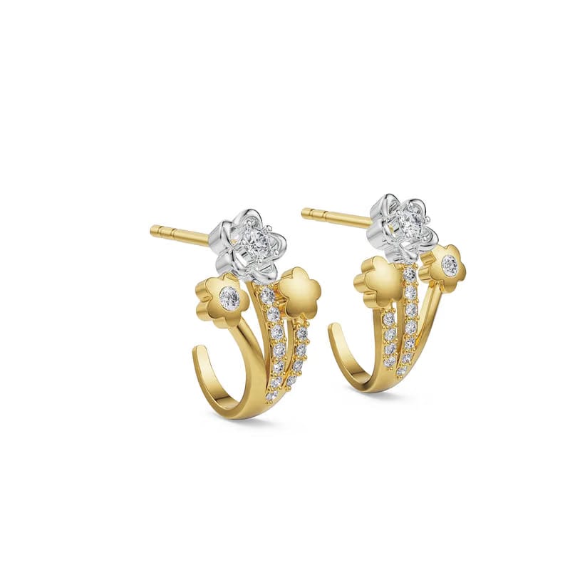 Floral Bloom Lab Grown Diamond Studs 9KT