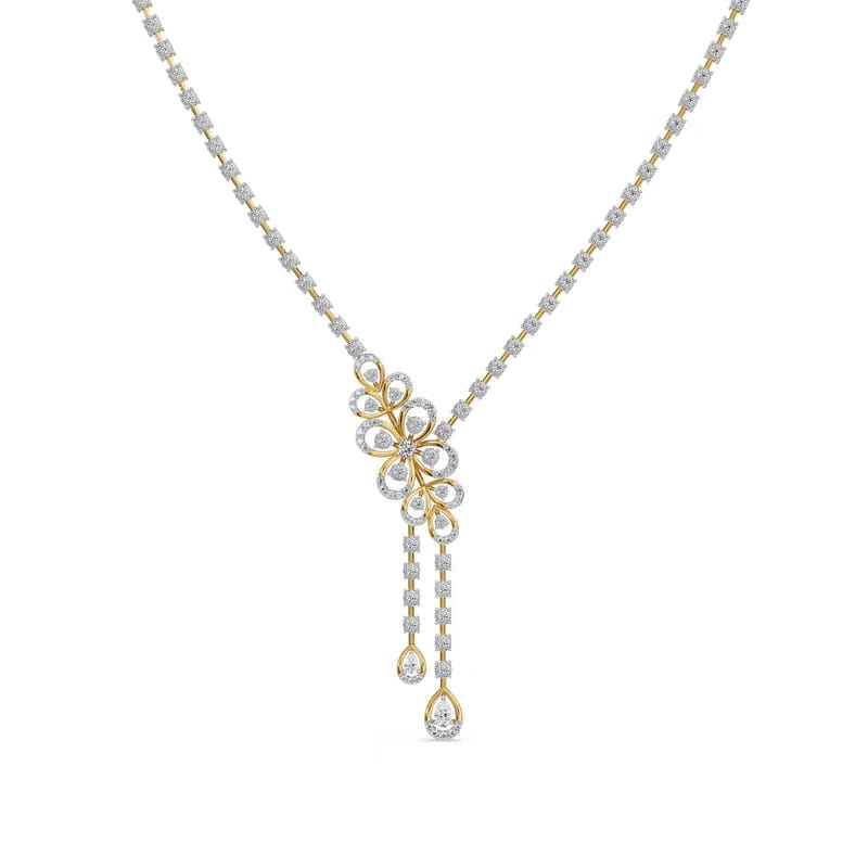 Floral Cascade Lab Grown Diamond Necklace