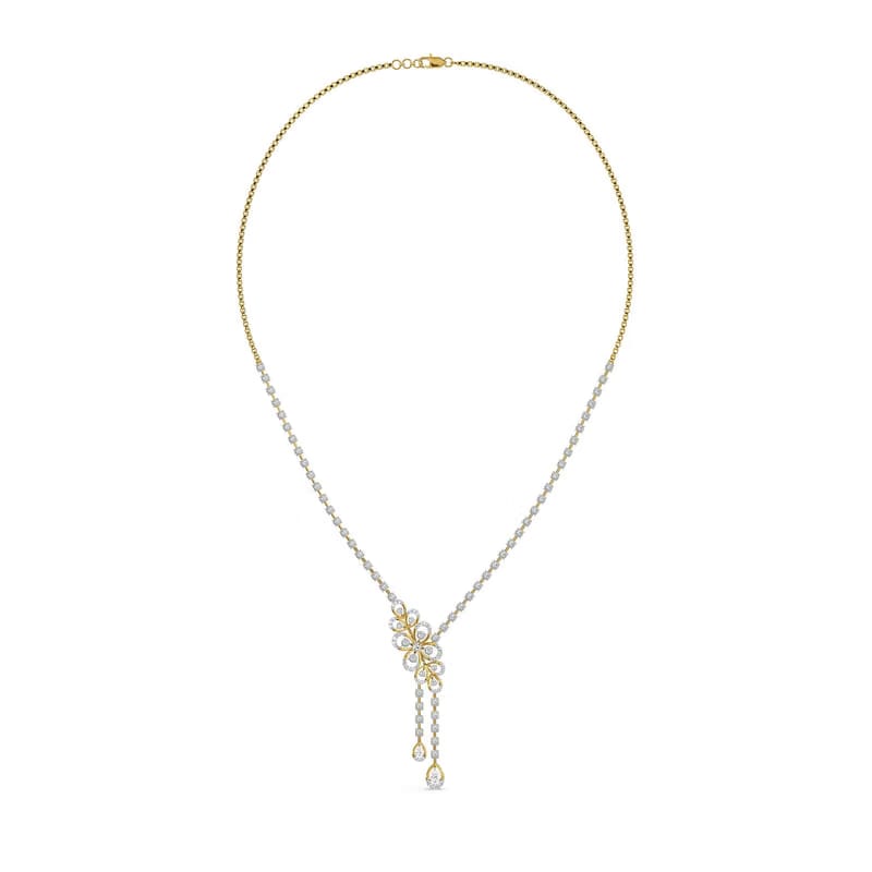 Floral Cascade Lab Grown Diamond Necklace