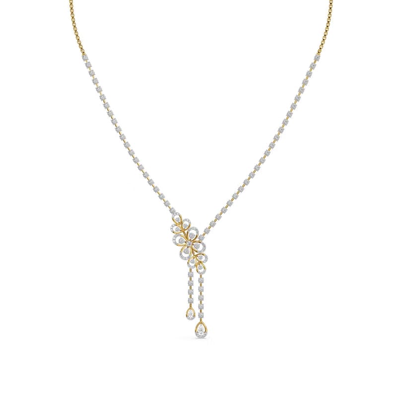 Floral Cascade Lab Grown Diamond Necklace