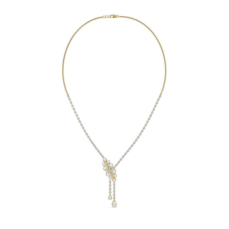 Floral Cascade Lab Grown Diamond Necklace Set