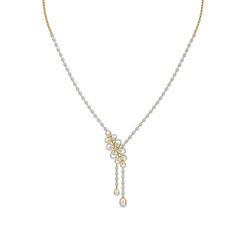 Floral Cascade Lab Grown Diamond Necklace Set