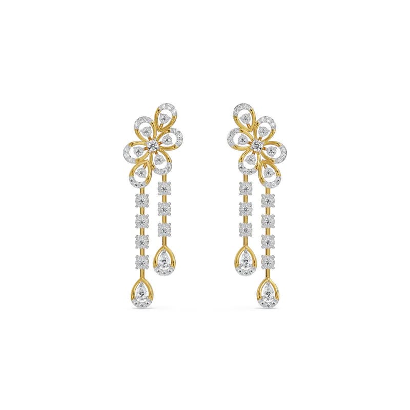 Floral Cascade Lab Grown Diamond Necklace Set