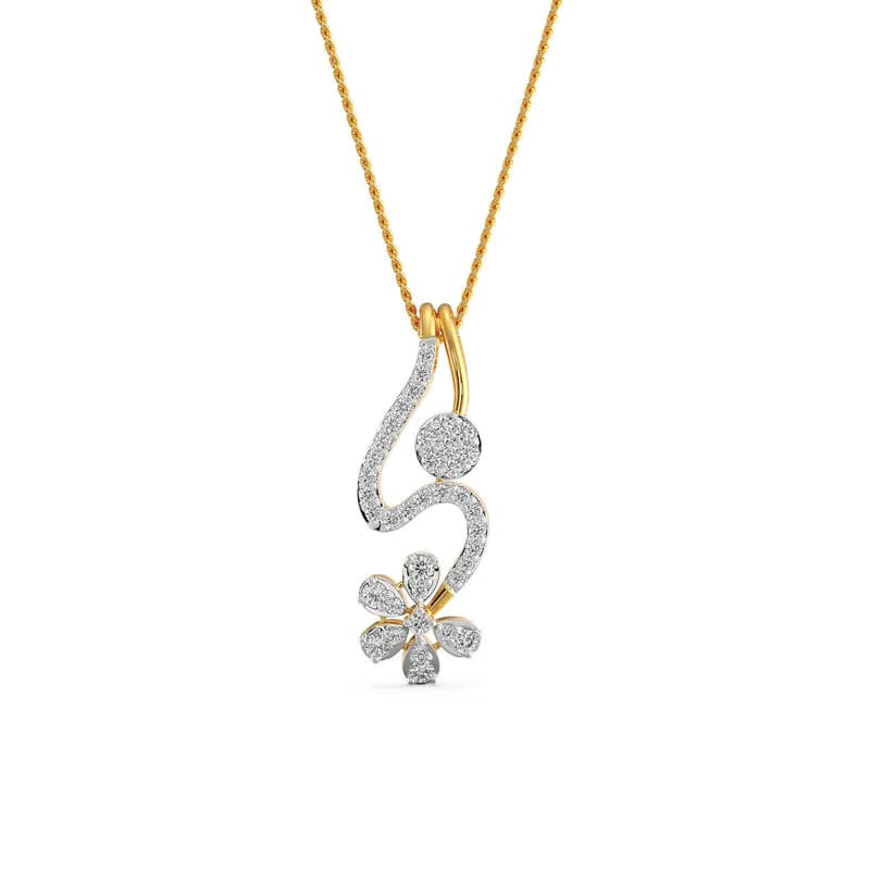 Floral Drop Lab Grown Diamond Pendant