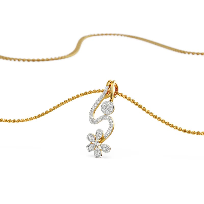 Floral Drop Lab Grown Diamond Pendant