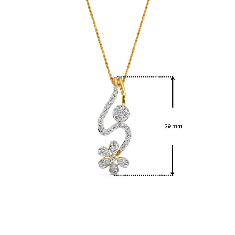 Floral Drop Lab Grown Diamond Pendant
