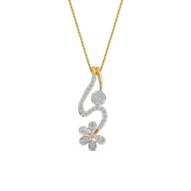 Floral Drop Lab Grown Diamond Pendant 9KT