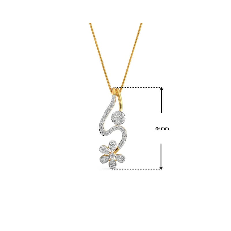 Floral Drop Lab Grown Diamond Pendant 9KT