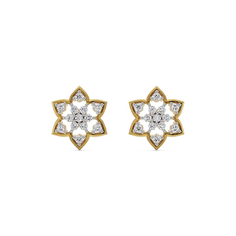 Floral Finesse Lab Grown Diamond Studs 9KT