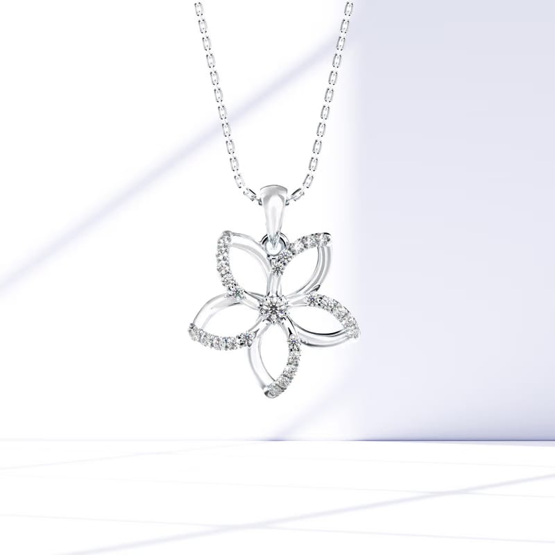 Floral Flourish Lab Grown Diamond Pendant