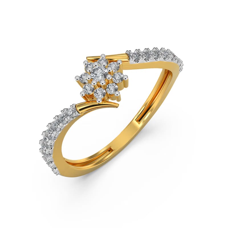 Floral Lab Grown Diamond Cluster Ring