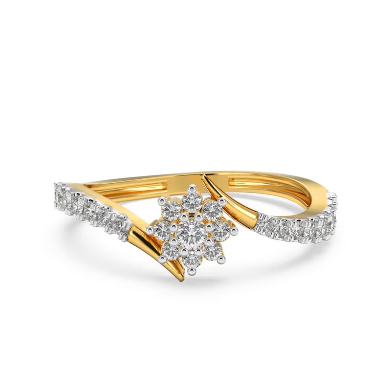 Floral Lab Grown Diamond Cluster Ring 9KT