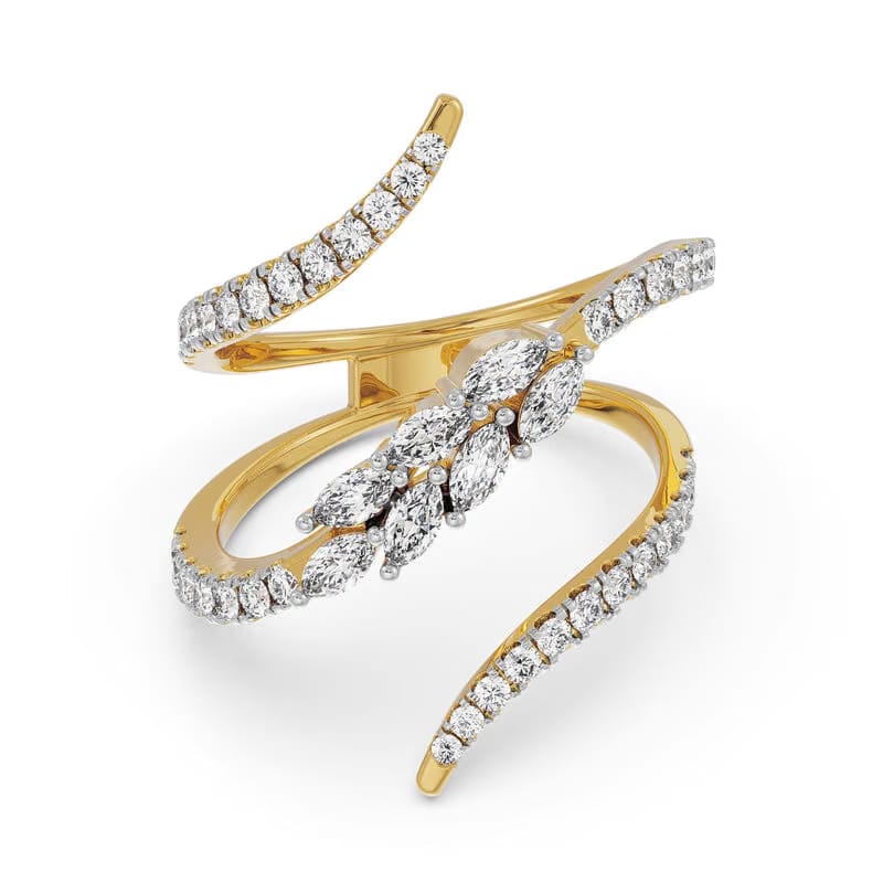 Floral Lab Grown Diamond Ring 9KT