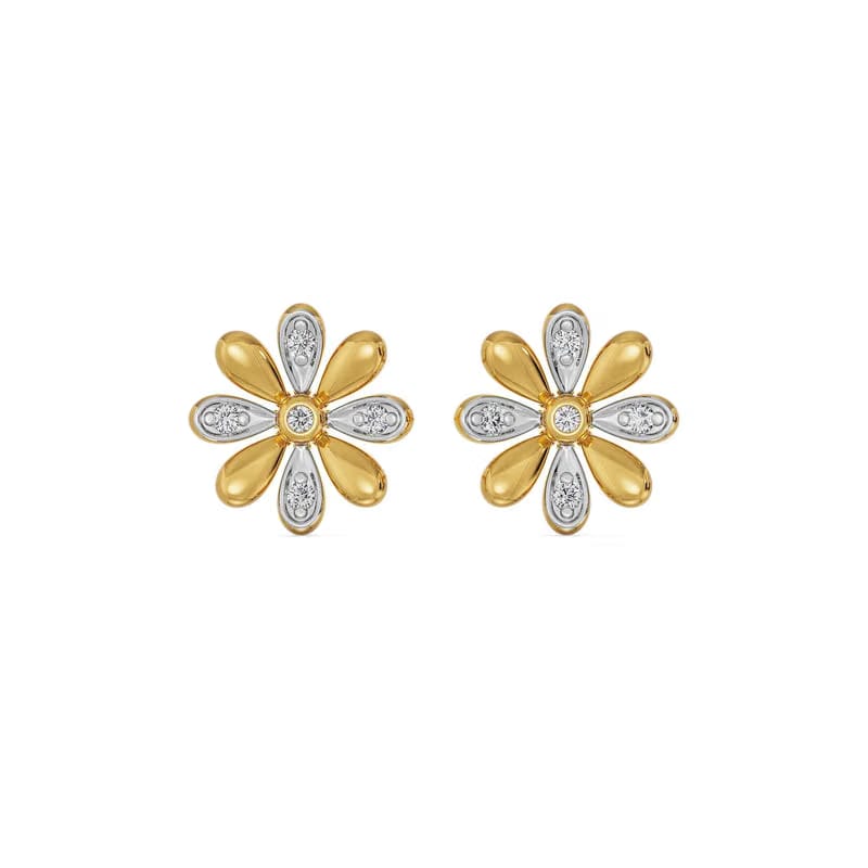 Floral Lab Grown Diamond Studs 9KT