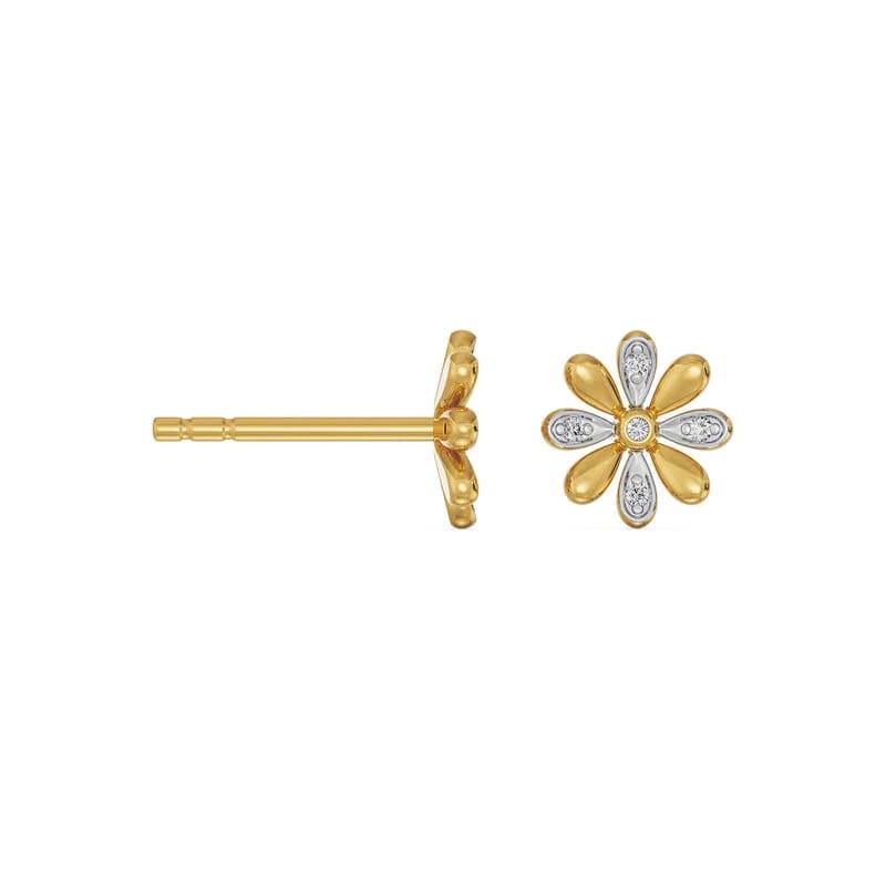 Floral Lab Grown Diamond Studs 9KT