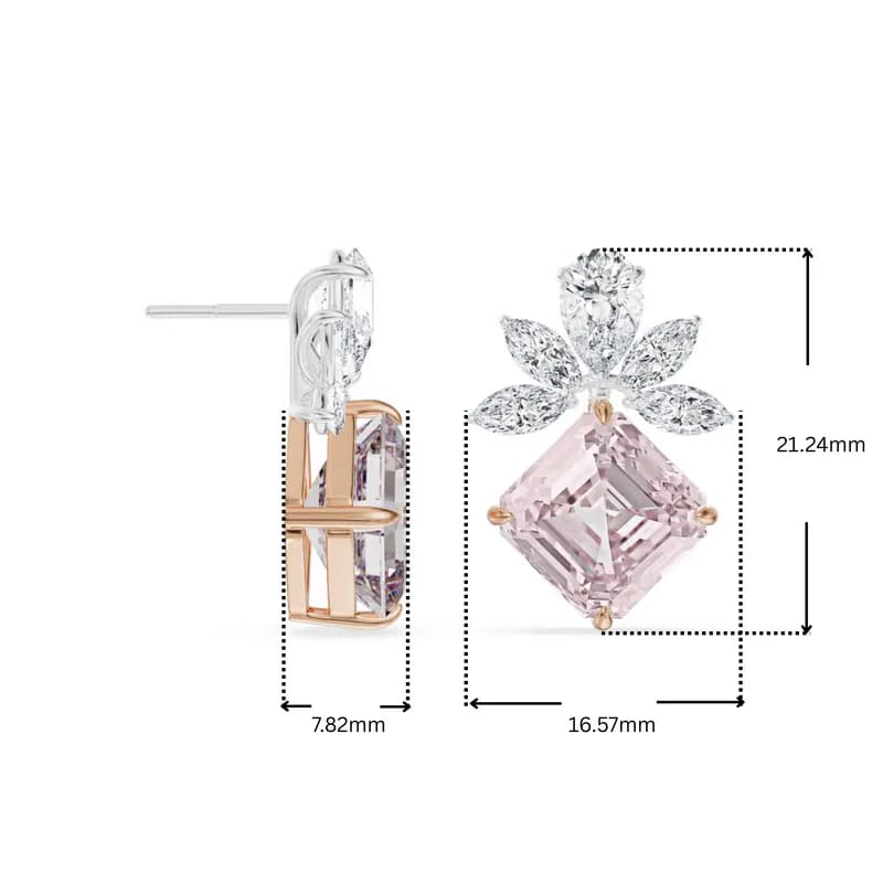 Floral Pink Lab Grown Diamond Earrings