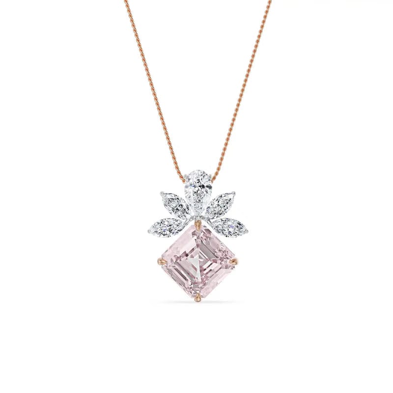 Floral Pink Lab Grown Diamond Pendant