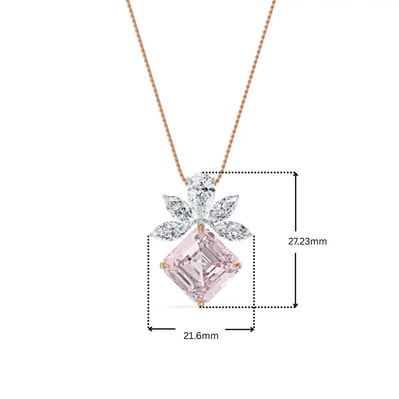 Floral Pink Lab Grown Diamond Pendant