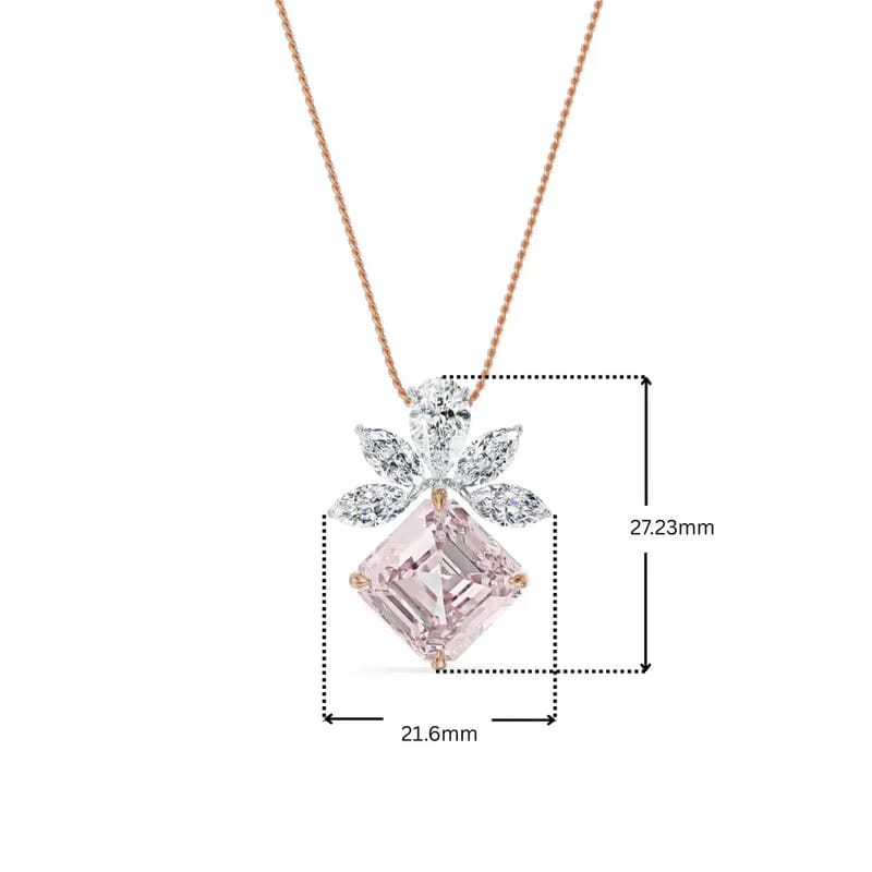 Floral Pink Lab Grown Diamond Pendant_in_stock