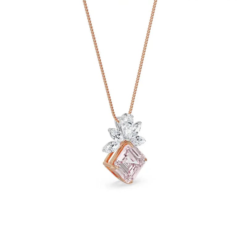 Floral Pink Lab Grown Diamond Pendant_in_stock