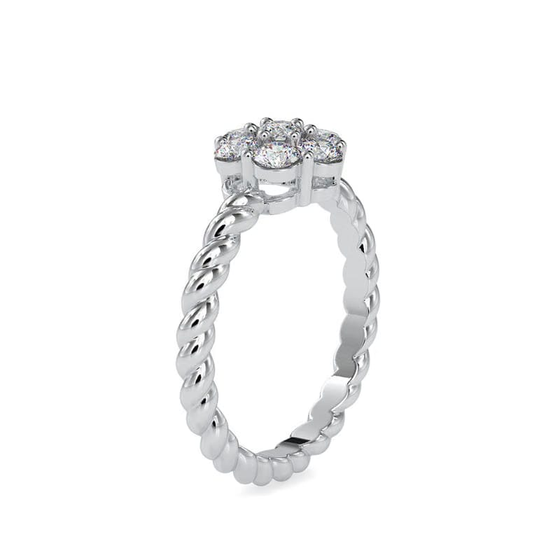 Floral Solitaire Halo Lab Grown Diamond Ring
