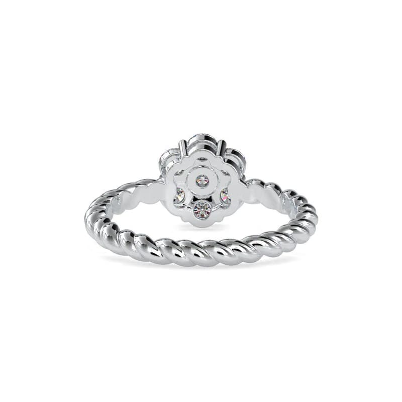 Floral Solitaire Halo Lab Grown Diamond Ring