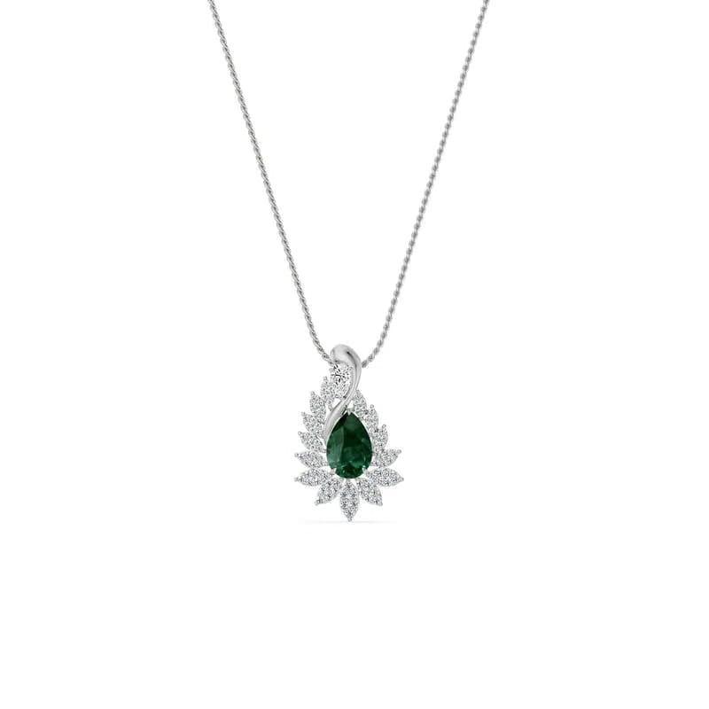 Geneva Emerald Lab Diamond Drop Pendant