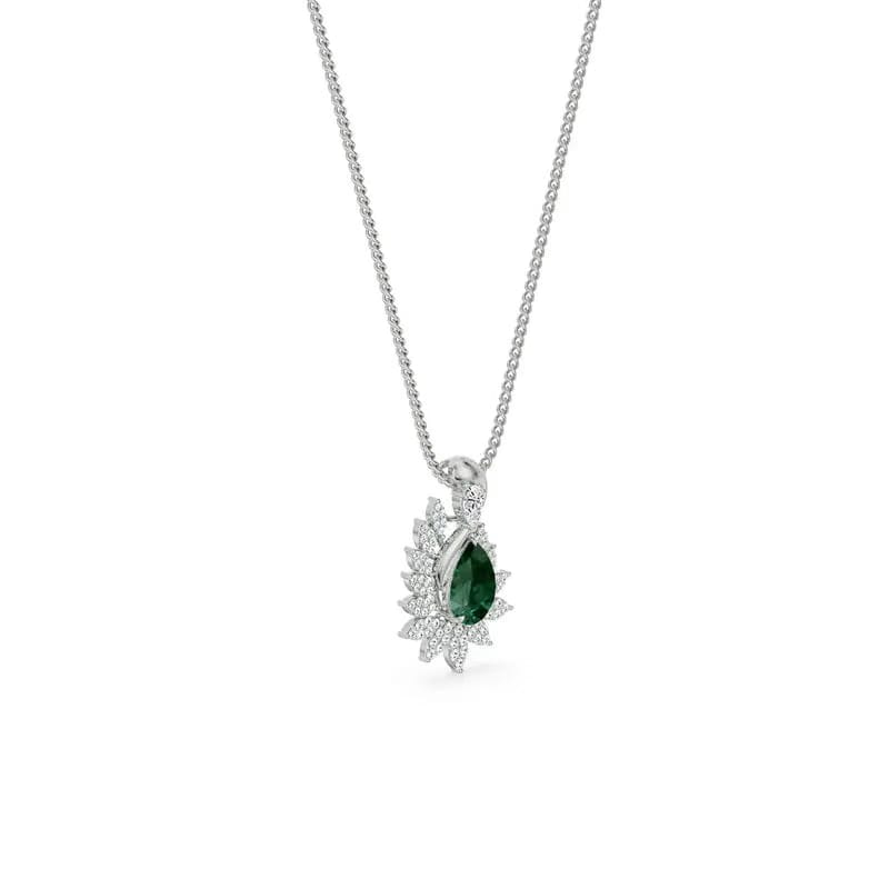 Geneva Emerald Lab Diamond Drop Pendant 9KT