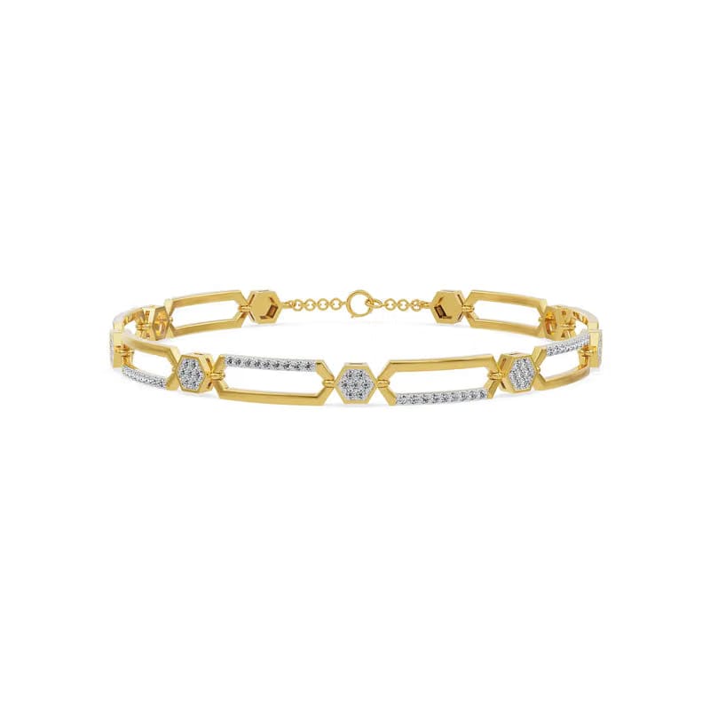Geo-Luxe Hexagon Lab Grown Diamond Bracelet