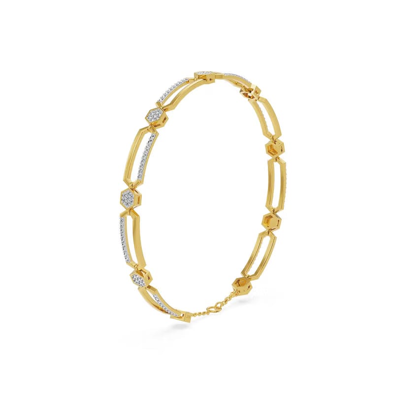 Geo-Luxe Hexagon Lab Grown Diamond Bracelet