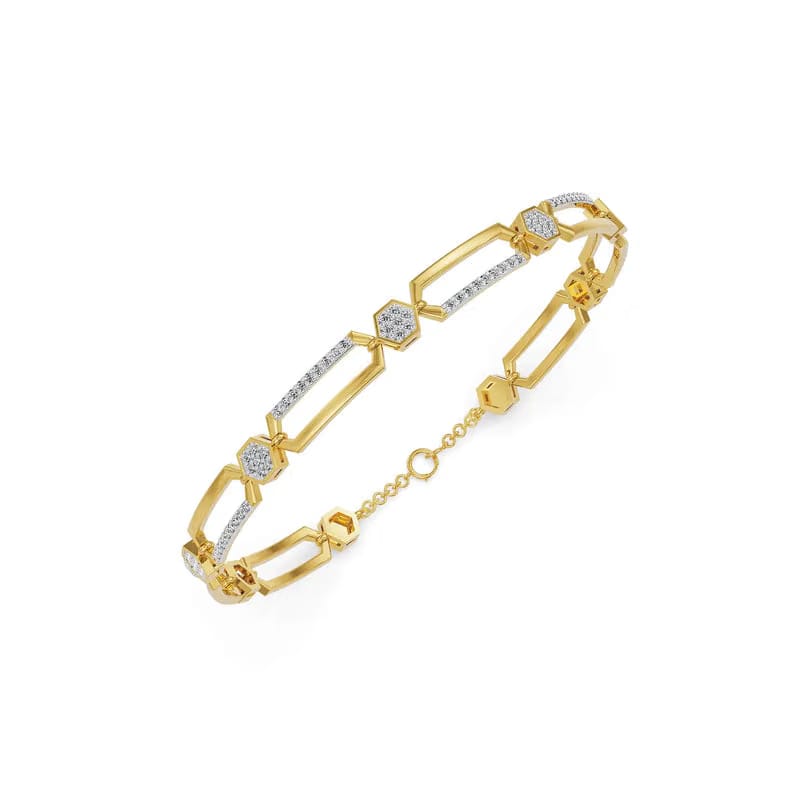 Geo-Luxe Hexagon Lab Grown Diamond Bracelet