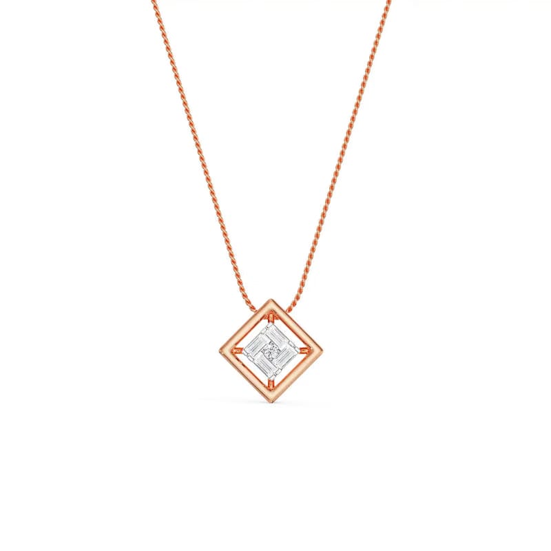 Geometric Allure Lab Grown Diamond Pendant 9KT