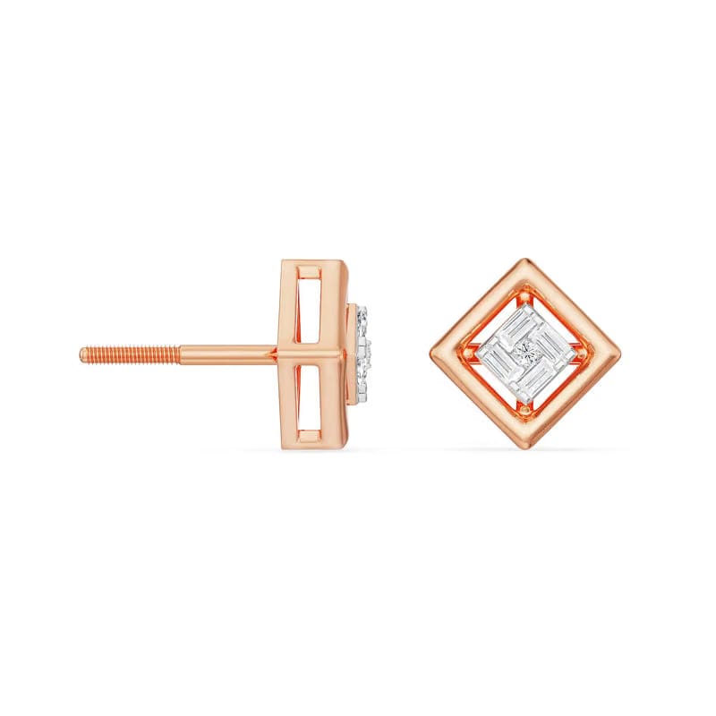 Geometric Allure Lab Grown Diamond Studs